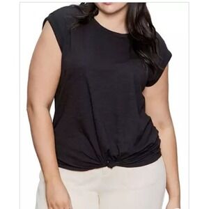 NWT Sanctuary Smart Creation Front Knot Muscle Tee Charcoal Grey Plus Size 3X